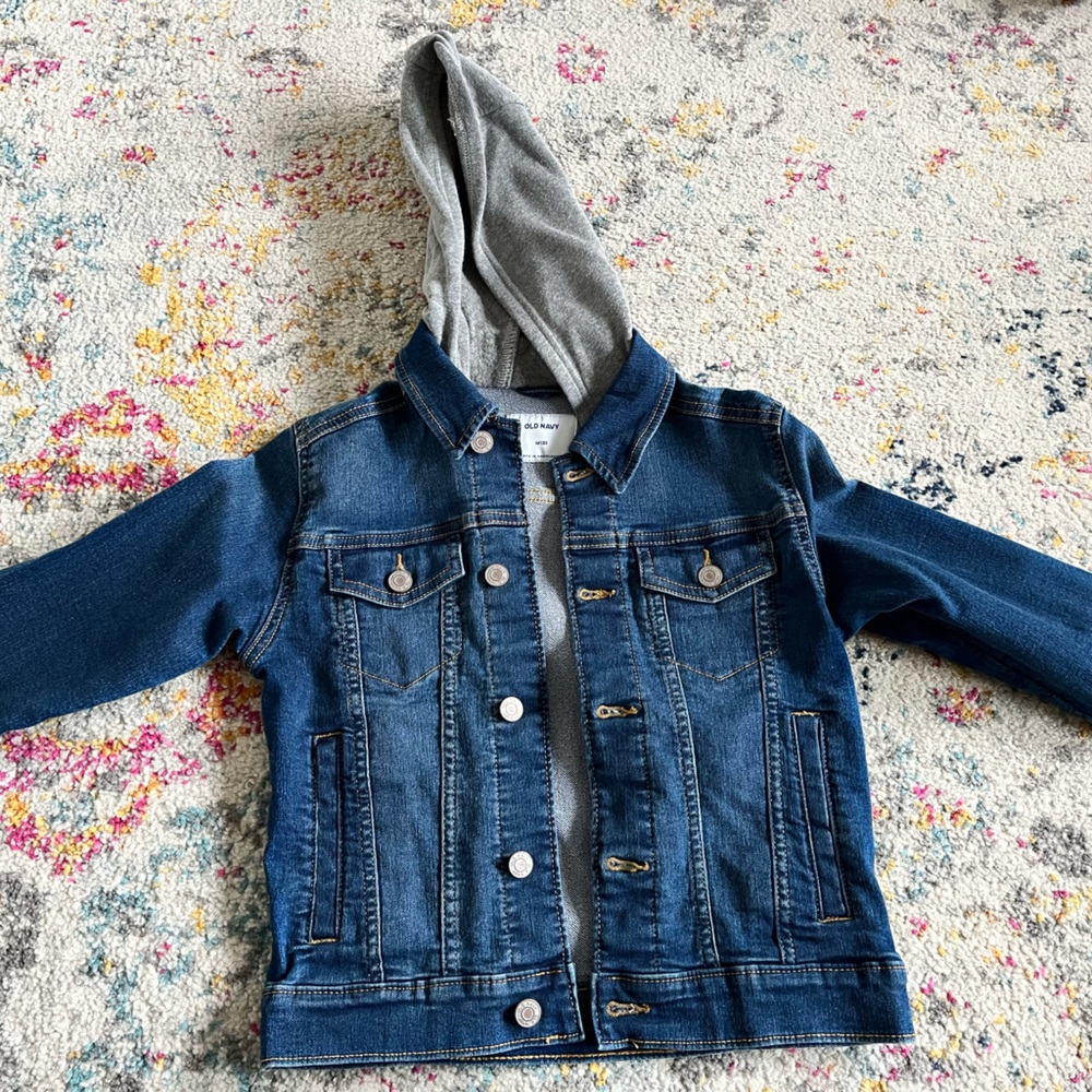Kids old navy hooded denim jacket